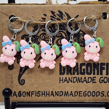 Load image into Gallery viewer, Little Pink Bunnies Stitch Markers - set of 5