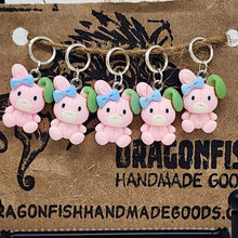 Load image into Gallery viewer, Little Pink Bunnies Stitch Markers - set of 5