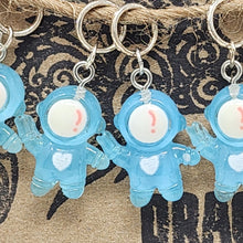 Load image into Gallery viewer, Little Blue Astronaut Stitch Markers - set of 5