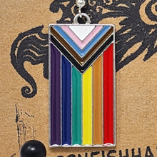 Load image into Gallery viewer, Enamel Progress Pride Flag Earrings