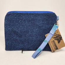 Load image into Gallery viewer, CUSTOM PRE-ORDER: Freehand Machine Embroidered Denim Jeans + SPTV Custom Logo Upcycled 10.5x8 Clutch bag - hand-dyed