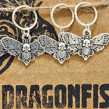 Load image into Gallery viewer, Halloween Death Head Moth Stitch Markers - set of 5