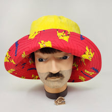 Load image into Gallery viewer, Hand-Dyed Muslin Drape + Mysterious Creatures Fabric Upcycled Reversible Bucket Hat - Medium