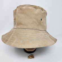 Load image into Gallery viewer, Corduroy Pants + Floral Block Print Remnant Upcycled Reversible Bucket Hat - Small