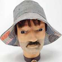 Load image into Gallery viewer, Upholstery lining + Yarn Balls Upcycled Reversible Bucket Hat - Xtra Small