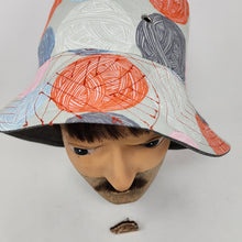 Load image into Gallery viewer, Upholstery lining + Yarn Balls Upcycled Reversible Bucket Hat - Xtra Small
