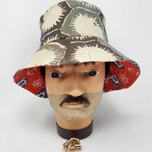 Load image into Gallery viewer, Upholstery Swatch + Sailor Mouse Fabric Upcycled Reversible Bucket Hat - Xtra Small
