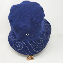 Load image into Gallery viewer, Ikea Drape + DW Exploding Police Box Upcycled Reversible Bucket Hat - Medium