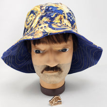 Load image into Gallery viewer, Ikea Drape + DW Exploding Police Box Upcycled Reversible Bucket Hat - Medium