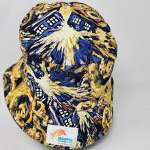 Load image into Gallery viewer, Ikea Drape + DW Exploding Police Box Upcycled Reversible Bucket Hat - Medium
