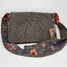 Load image into Gallery viewer, Freehand Machine Embroidered Vintage Men's Suit + Venus Fly Trap Upcycled Messenger Bag