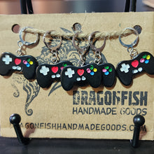 Load image into Gallery viewer, Black Video Game Controller Stitch Markers - set of 5