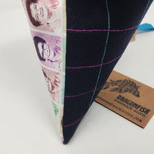 Load image into Gallery viewer, Freehand Machine Embroidered Pea Coat Wool + Lunch Ladies Upcycled 10.5x8 Clutch bag