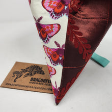 Load image into Gallery viewer, Freehand Machine Embroidered Upholstery Remnant + Bullseye Moth Upcycled 10.5x8 Clutch bag - hand-dyed