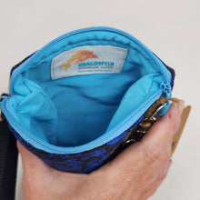 Load image into Gallery viewer, Remnant Brocade Skulls & Roses Crossbody 3-way 6x7 Upcycled Cell Phone Bag - hand-dyed
