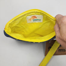 Load image into Gallery viewer, Freehand Machine Embroidered Denim + Rainbow 8x6.5 Notions Clutch - hand-dyed