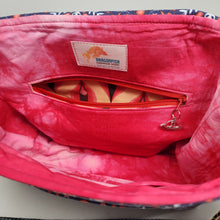 Load image into Gallery viewer, Freehand Machine Embroidered Vintage Men's Suit + Folk Art Alien & UFO Upcycled Messenger Bag