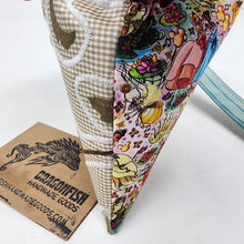 Load image into Gallery viewer, Freehand Machine Embroidered Ikea High-End Drape + Frog 8x6.5 Notions Clutch - hand-dyed