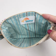 Load image into Gallery viewer, Freehand Machine Embroidered Ikea High-End Drape + Frog 8x6.5 Notions Clutch - hand-dyed