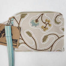 Load image into Gallery viewer, Freehand Machine Embroidered Ikea High-End Drape + Frog 8x6.5 Notions Clutch - hand-dyed