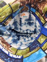 Load image into Gallery viewer, Freehand Machine Embroidered Camo Nylon Remnant + Space Western Upcycled Tote Bag
