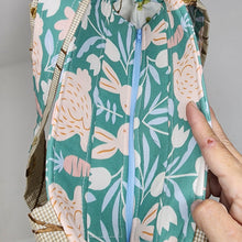 Load image into Gallery viewer, Freehand Machine Embroidered High-end Drapery + Rabbits & Tulips Upcycled Tote Bag