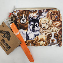 Load image into Gallery viewer, Freehand Machine Embroidered Felted Sweater + Happy Dogs 8x6.5 Notions Clutch - hand-dyed