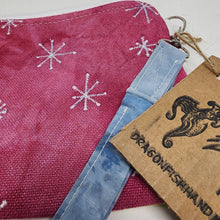 Load image into Gallery viewer, Freehand Machine Embroidered Ikea Sofa Cover + Rainbow Galaxy 8x6.5 Notions Clutch - hand-dyed