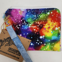 Load image into Gallery viewer, Freehand Machine Embroidered Ikea Sofa Cover + Rainbow Galaxy 8x6.5 Notions Clutch - hand-dyed
