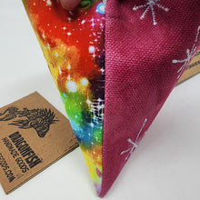 Load image into Gallery viewer, Freehand Machine Embroidered Ikea Sofa Cover + Rainbow Galaxy 8x6.5 Notions Clutch - hand-dyed