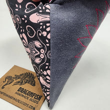 Load image into Gallery viewer, Freehand Machine Embroidered Ikea sofa cover + Pink Peni Upcycled 10.5x8 Clutch bag - hand-dyed