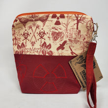 Load image into Gallery viewer, Freehand Machine Embroidered Ikea Drape + Custom Apocalyptic Fabric 8x9 Project Bag