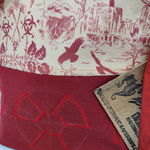 Load image into Gallery viewer, Freehand Machine Embroidered Ikea Drape + Custom Apocalyptic Fabric 8x9 Project Bag