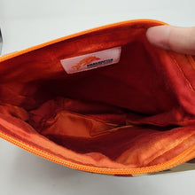 Load image into Gallery viewer, Freehand Machine Embroidered Ikea Drape + Custom Apocalyptic Fabric 8x9 Project Bag