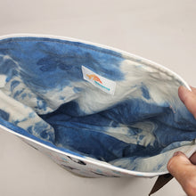 Load image into Gallery viewer, Freehand Machine Embroidered Men's Wool Suit Remnants + Princess 14.5x11 Upcycled Project Bag - hand-dyed