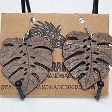 Load image into Gallery viewer, Wooden Monstera Leaves Earrings