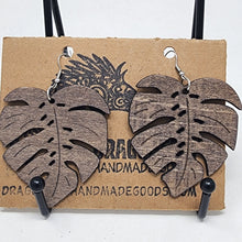 Load image into Gallery viewer, Wooden Monstera Leaves Earrings