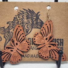 Load image into Gallery viewer, Wooden Butterfly Earrings