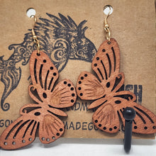 Load image into Gallery viewer, Wooden Butterfly Earrings