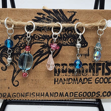 Load image into Gallery viewer, Upcycled from Thrifted Jewelry Stitch Markers - set of 5