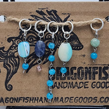 Load image into Gallery viewer, Upcycled from Thrifted Jewelry Stitch Markers - set of 5