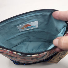 Load image into Gallery viewer, Freehand Machine Embroidered Black Denim Jeans + Custom Eyeball fabric 8x9 Project Bag