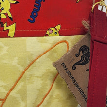 Load image into Gallery viewer, Freehand Machine Embroidered Hand-Dyed Canvas Remnant + Pocket Monster Fabric 8x9 Project Bag