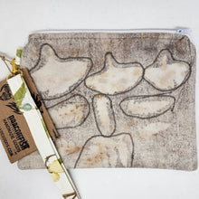 Load image into Gallery viewer, Freehand Machine Embroidered Plant-Dyed Felt Upcycled 10.5x8 Clutch bag