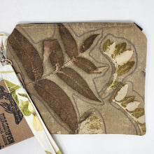 Load image into Gallery viewer, Freehand Machine Embroidered Plant-Dyed Woven Upcycled 9x7 Clutch bag