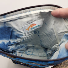 Load image into Gallery viewer, Freehand Machine Embroidered Denim Remnant + 11th Doctor Fabric 10x11 Project Bag