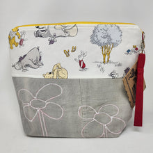 Load image into Gallery viewer, Freehand Machine Embroidered Gap Corduroy + Custom Honey Bear Fabric 14.5x11 Upcycled Project Bag