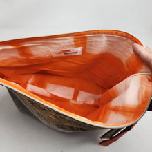 Load image into Gallery viewer, Freehand Machine Embroidered Upholstery Remnant + Tiger Fabric 14.5x11 Upcycled Project Bag - hand-dyed