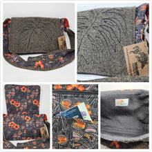 Load image into Gallery viewer, Freehand Machine Embroidered Vintage Men's Suit + Venus Fly Trap Upcycled Messenger Bag