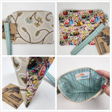 Load image into Gallery viewer, Freehand Machine Embroidered Ikea High-End Drape + Frog 8x6.5 Notions Clutch - hand-dyed